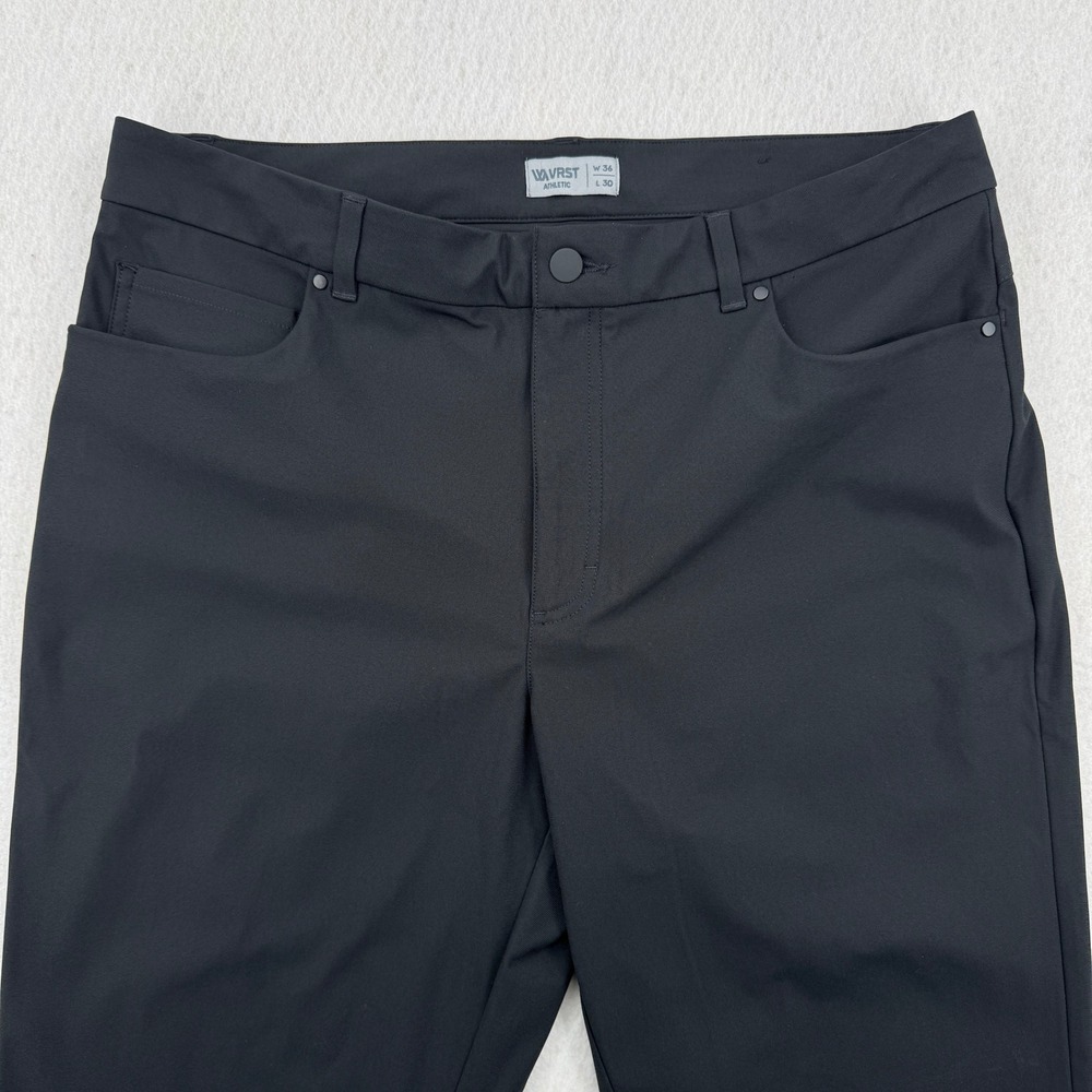 VRST Mens Limitless 5-Pocket Athletic Fit Commuter Pants 36x30 Black Athleisure